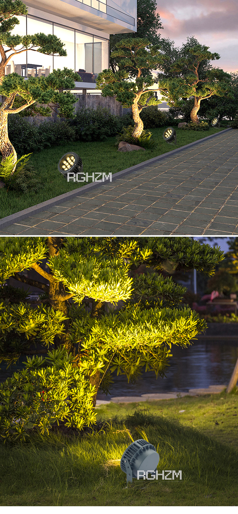 Led Flood Light Outdoor Waterproof Tree Light Villa Landscape Exterior Wall Lighting Spotlight Garden Decoration Lawn Lamp 220V