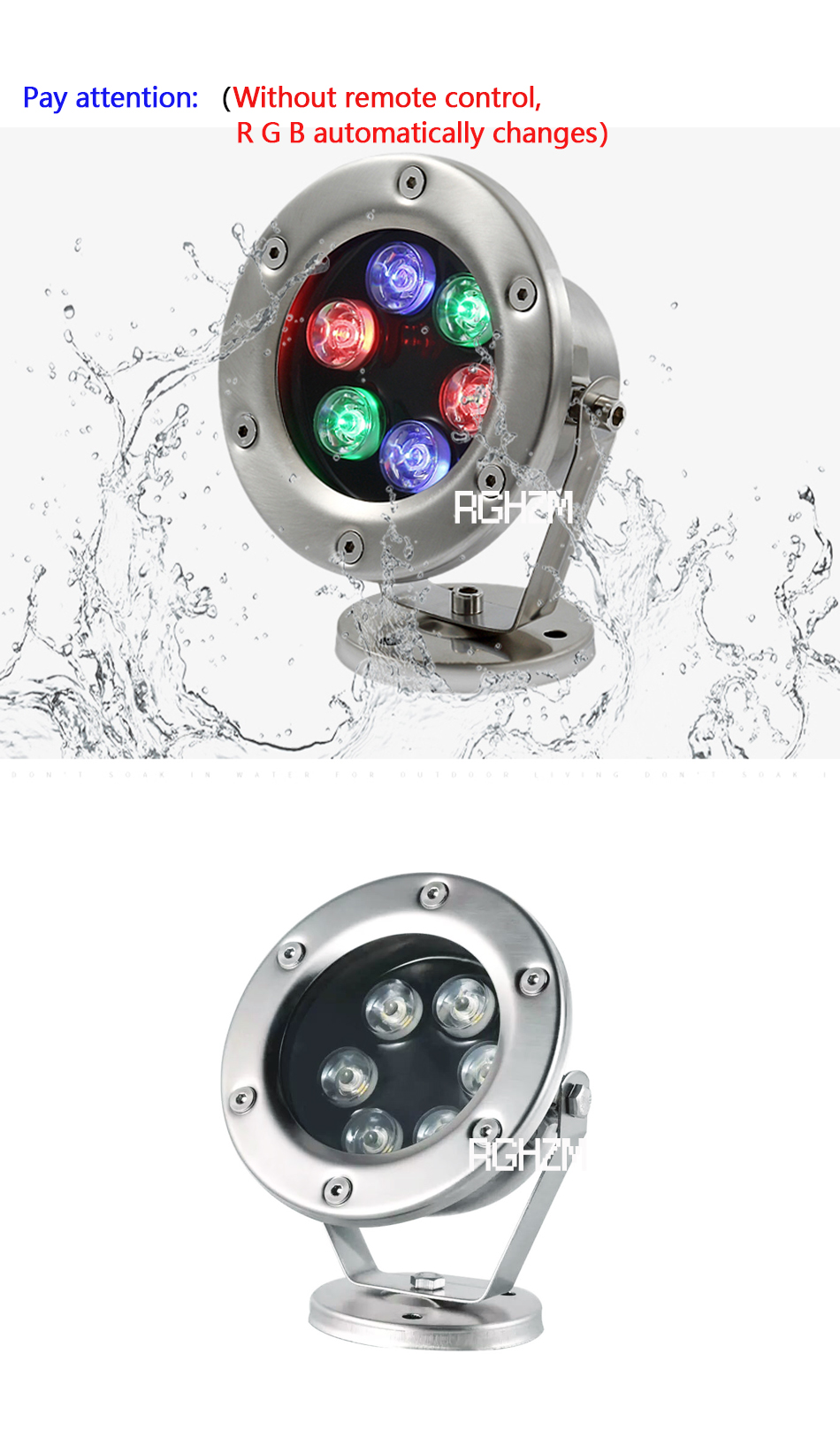 LED Underwater Lights Outdoor Landscape Decorative Spotlight IP68 Rates Fountain Lamp Waterproof Lawn Lamp 12V/24V/220V Optional