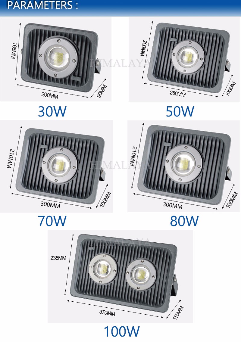 2pcs 30W 50w 70w 100w 150w LED Floodlight Spotlight Outdoor Lighting LED Flood Lamp Reflector Waterproof IP65