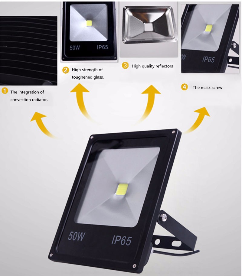 Waterproof RGB LED Flood Light 10w 20w 30w 50w 85~265V Led Floodlight Spotlight Outdoor LED street Lamp