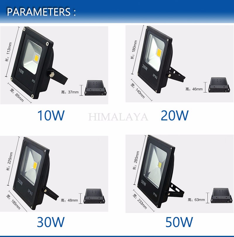 Waterproof RGB LED Flood Light 10w 20w 30w 50w 85~265V Led Floodlight Spotlight Outdoor LED street Lamp