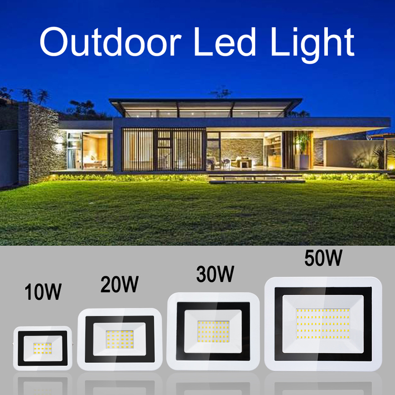 10w 20w 30w 50w Led Floodlight Outdoor Security Lights Warm White/ Cold White Outdoor Floodlight for Garage Garden Lawn and Yard