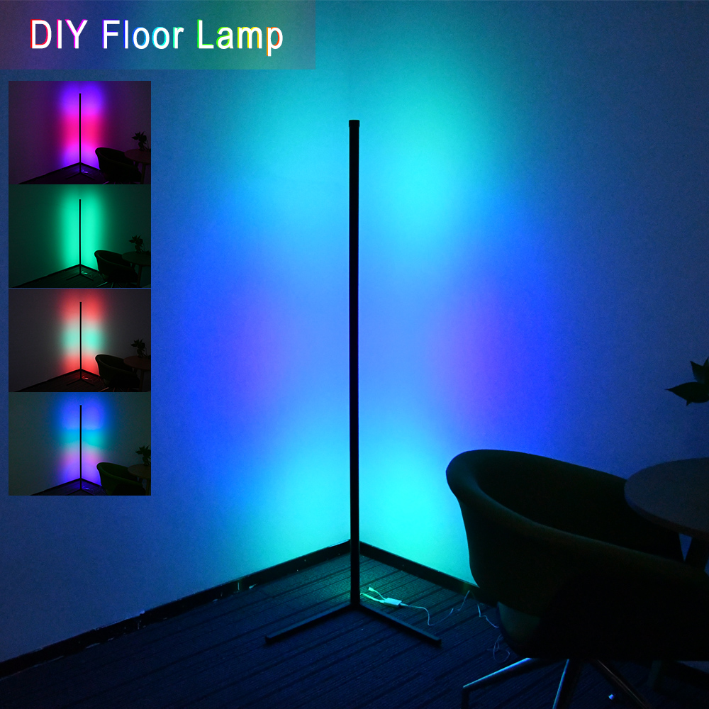 Modern RGB Floor Lamp Standing Pole Bedroom Night Dimming Standing Lamp For Living Room Bedroom Home Decor Indoor Light Fixtures