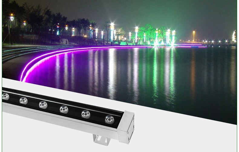 5Pcs/Lot 12W 18W 24W 36W 48W DC12V 24V Outdoor LED Reflector Flood Washer Landscape Light Dmx512 RGB Wall Linear Lamp Floodlight