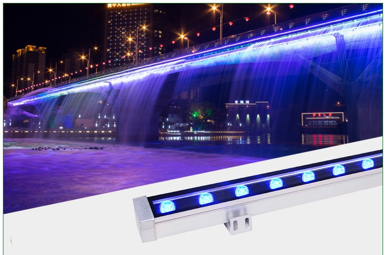 5Pcs/Lot 12W 18W 24W 36W 48W DC12V 24V Outdoor LED Reflector Flood Washer Landscape Light Dmx512 RGB Wall Linear Lamp Floodlight