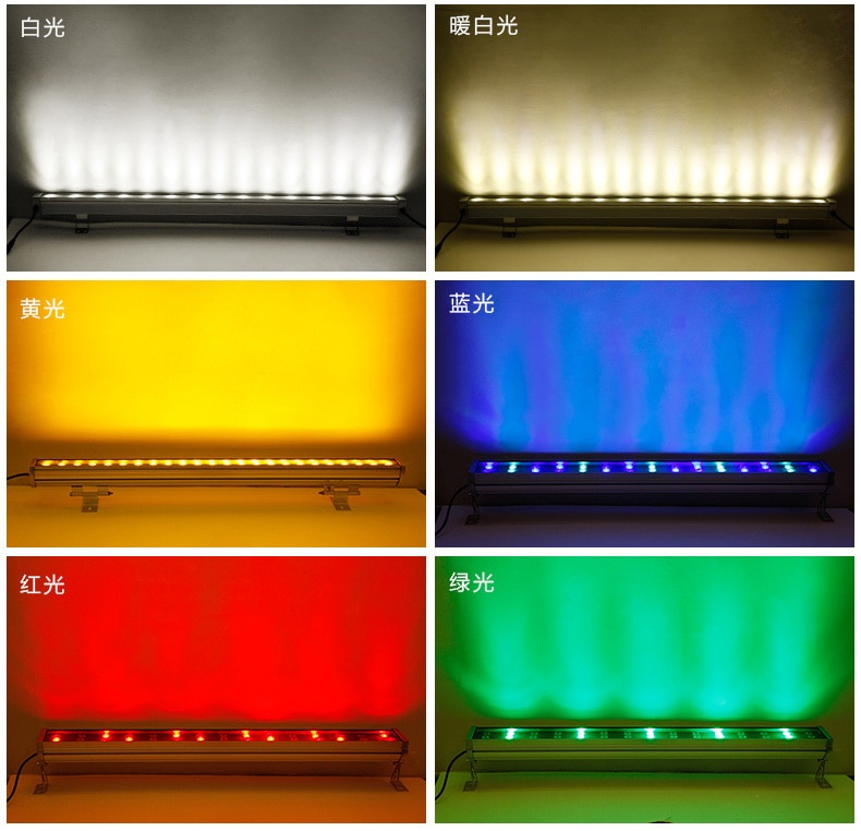 5Pcs/Lot 12W 18W 24W 36W 48W DC12V 24V Outdoor LED Reflector Flood Washer Landscape Light Dmx512 RGB Wall Linear Lamp Floodlight