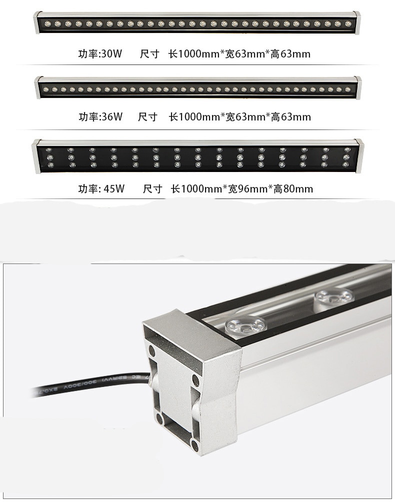 5Pcs/Lot 12W 18W 24W 36W 48W DC12V 24V Outdoor LED Reflector Flood Washer Landscape Light Dmx512 RGB Wall Linear Lamp Floodlight