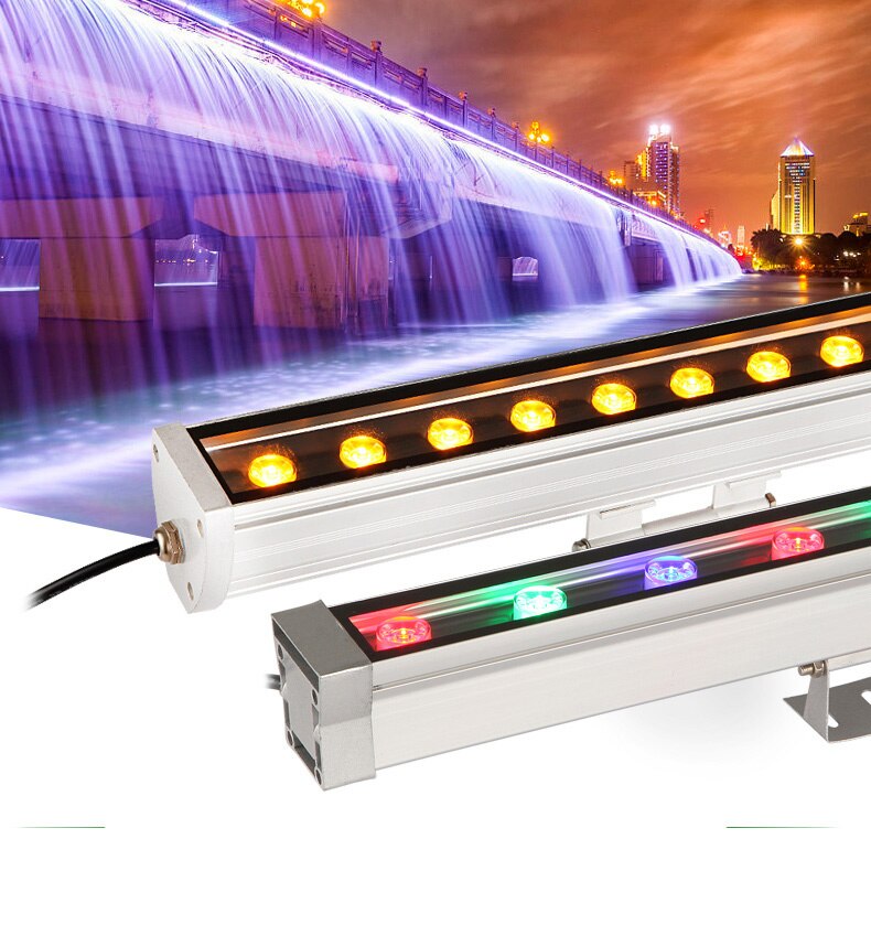 5Pcs/Lot 12W 18W 24W 36W 48W DC12V 24V Outdoor LED Reflector Flood Washer Landscape Light Dmx512 RGB Wall Linear Lamp Floodlight
