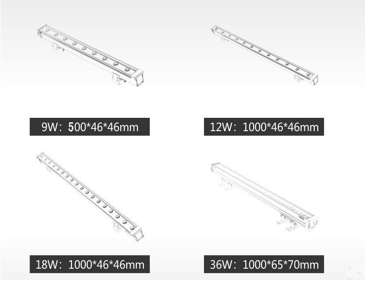 10pcs 6w 12w LED Wall Washer Landscape Light DC 24V dmx512 Outdoor Lights Wall Linear Lamp Floodlight 100cm Wallwasher