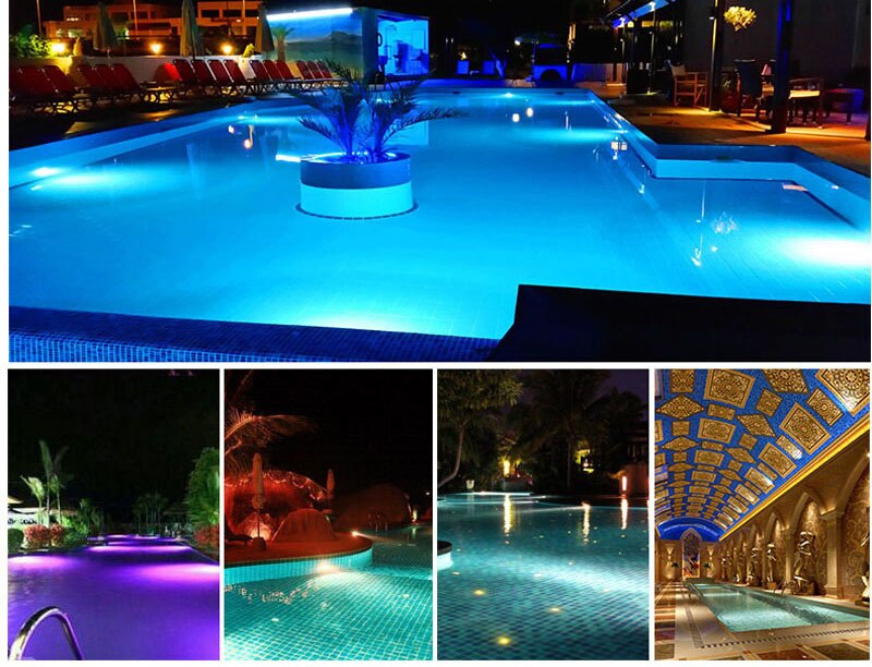 6PCS 6w 12w 15W 18w 24w 36W Swimming Pool Light IP68 AC 12V 24V RGB Led Underwater Outdoor Lighting Pond Lamps Piscine