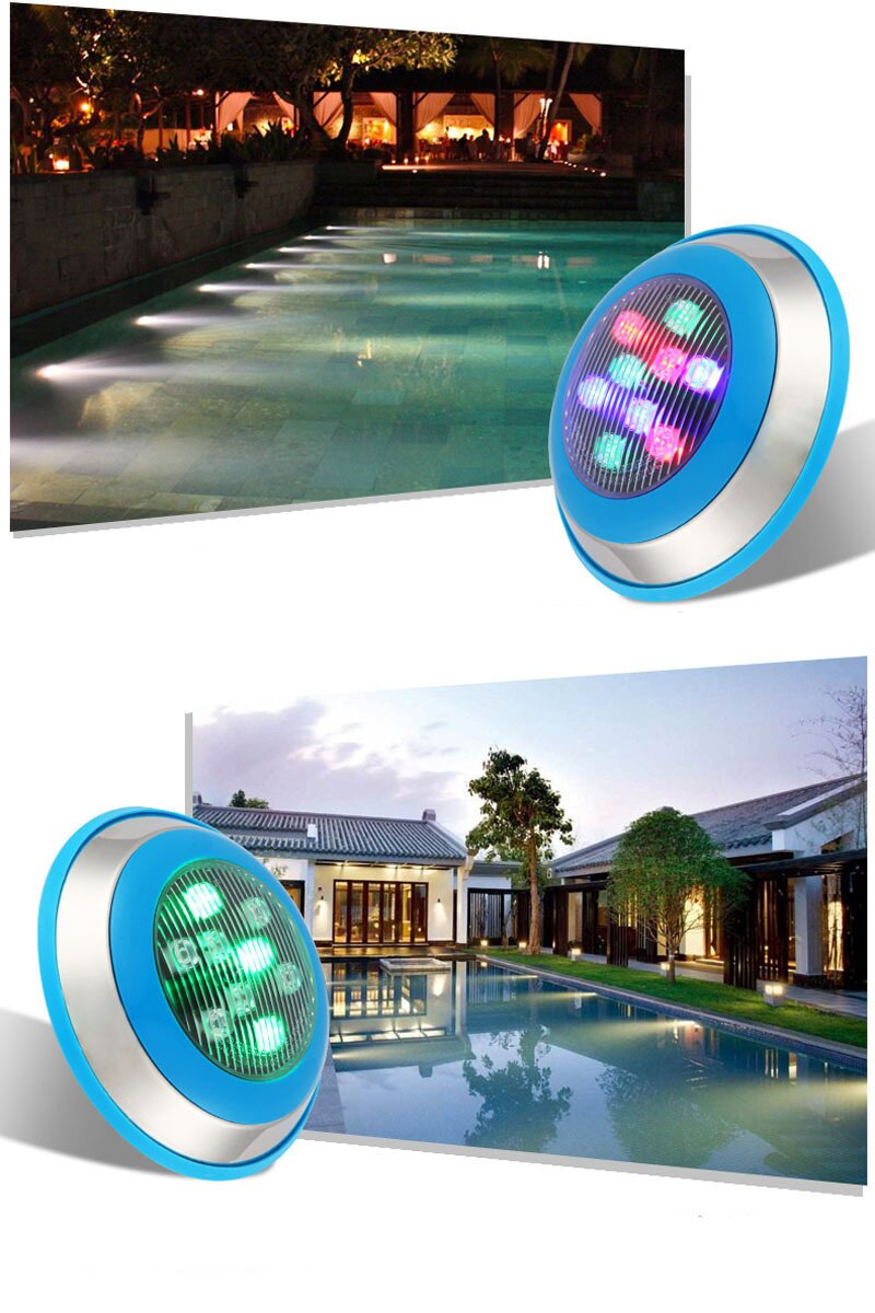 6PCS 6w 12w 15W 18w 24w 36W Swimming Pool Light IP68 AC 12V 24V RGB Led Underwater Outdoor Lighting Pond Lamps Piscine