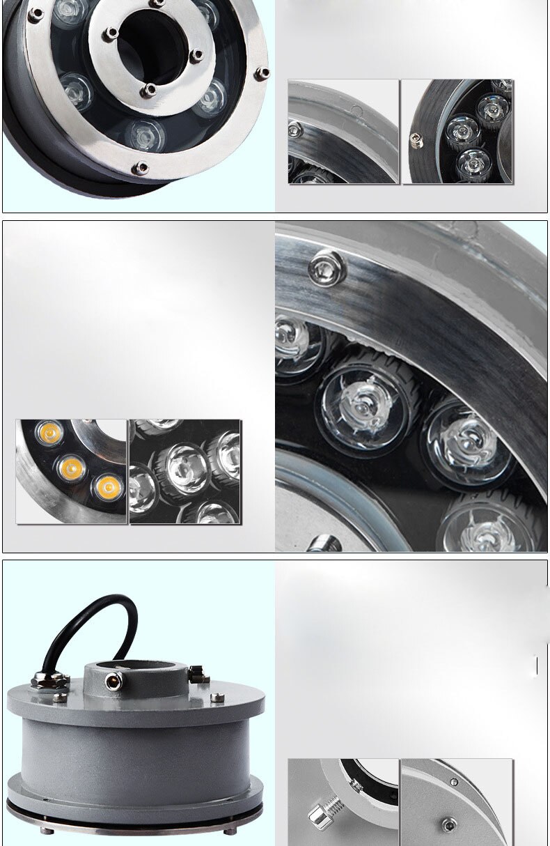 3pcs 6W 9W 12W 18W Submarine Light IP68 Led Underwater Lights For Swimming Pools Ponds Light 12W Led Fountain Light 12V 24V