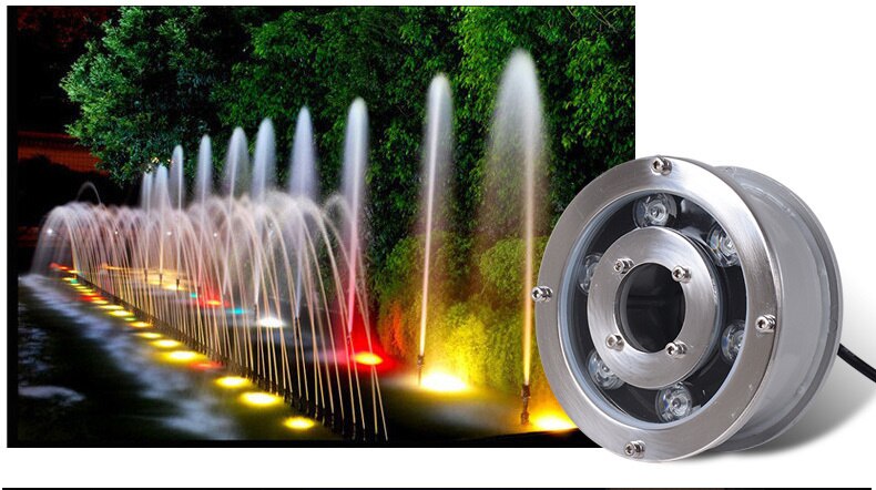 8pcs 6W 9W 12W 18W IP68 DMX512 Control RGB LED Fountain Light DC 24V Swimming Pool Light 12v Underwater Lights For Ponds