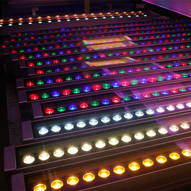 10Pcs/Lot rgb wall washer light ip65 72w led light DMX512 RGB WHITE WARM WHITE 51*58*1000MM