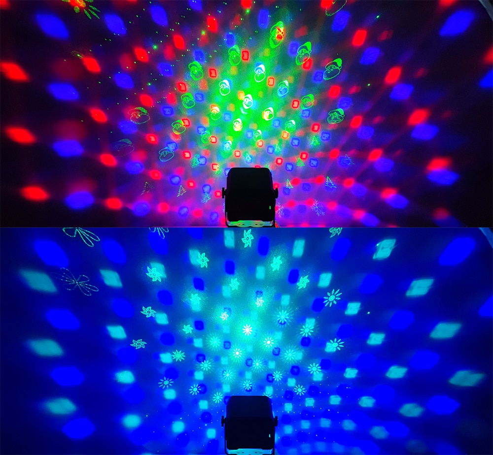 Magic Ball Laser 2in1 Effect Light Stage Party Light Christmas DJ Projection Music Rhythm Pattern Light Laser Light
