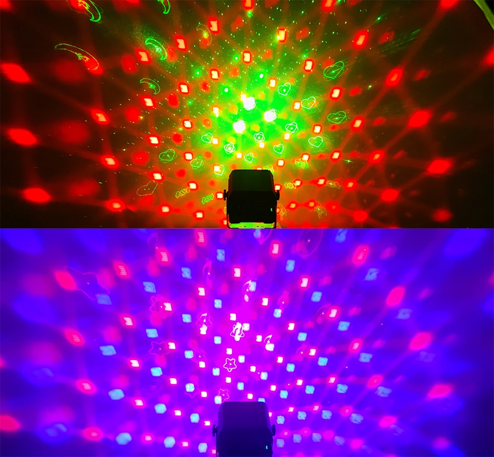 Magic Ball Laser 2in1 Effect Light Stage Party Light Christmas DJ Projection Music Rhythm Pattern Light Laser Light