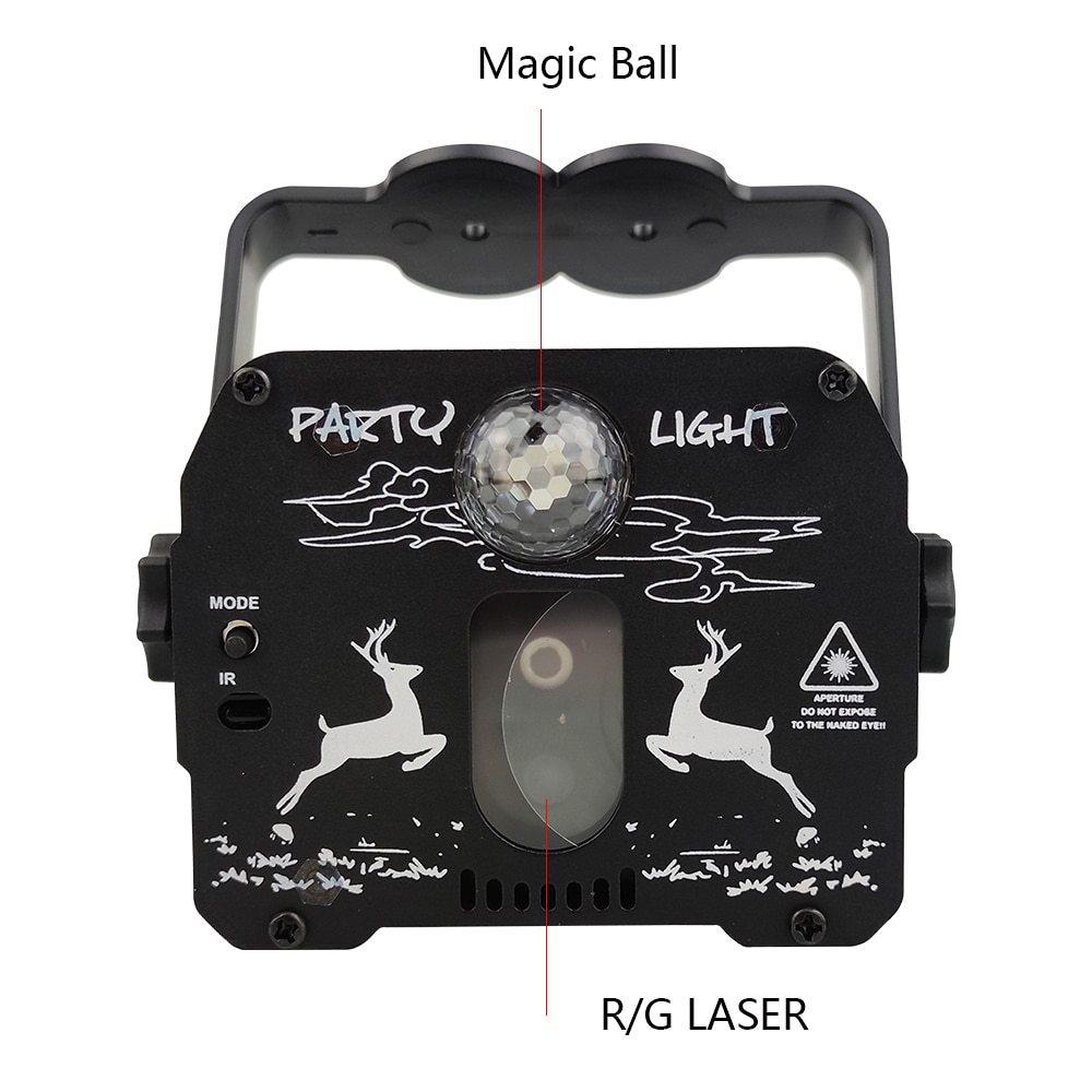 Magic Ball Laser 2in1 Effect Light Stage Party Light Christmas DJ Projection Music Rhythm Pattern Light Laser Light