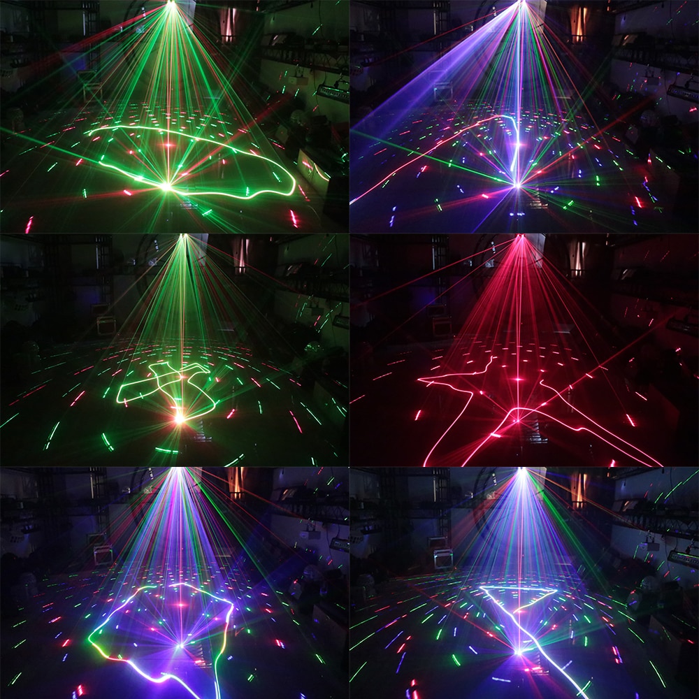 2pcs 4-Head laser light red green yellow purple 4-color scan light dj animated line laser