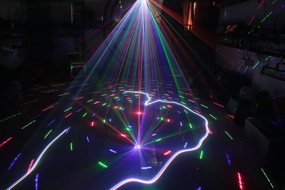 2pcs 4-Head laser light red green yellow purple 4-color scan light dj animated line laser