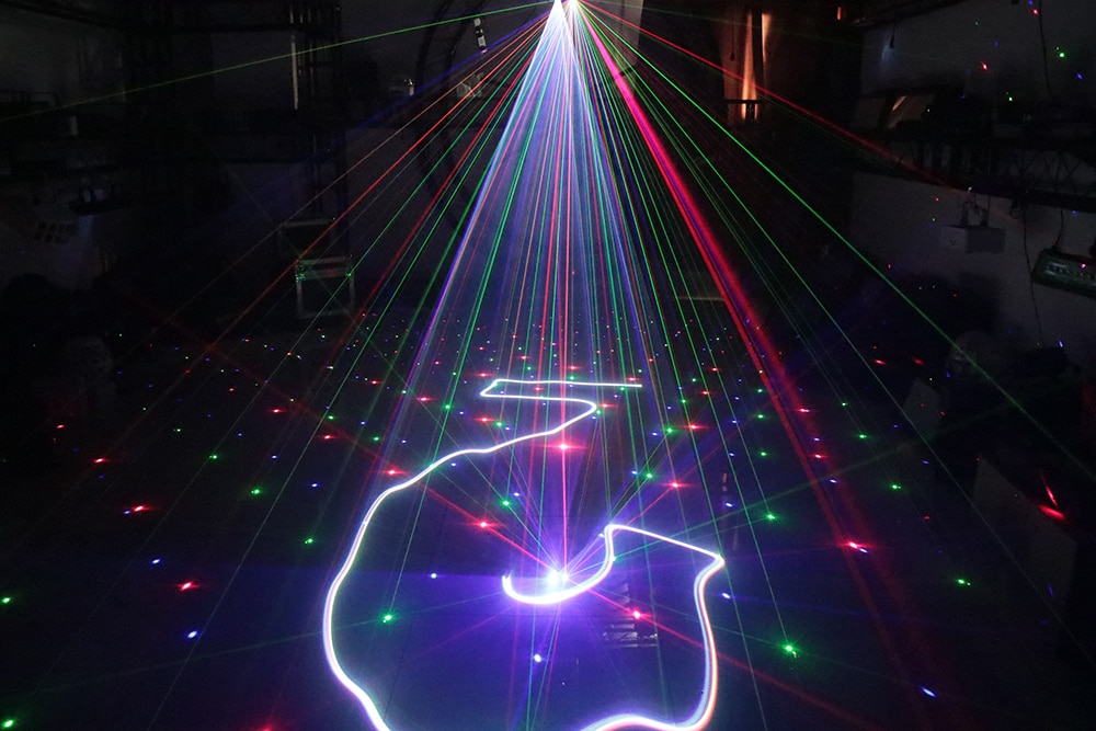 2pcs 4-Head laser light red green yellow purple 4-color scan light dj animated line laser