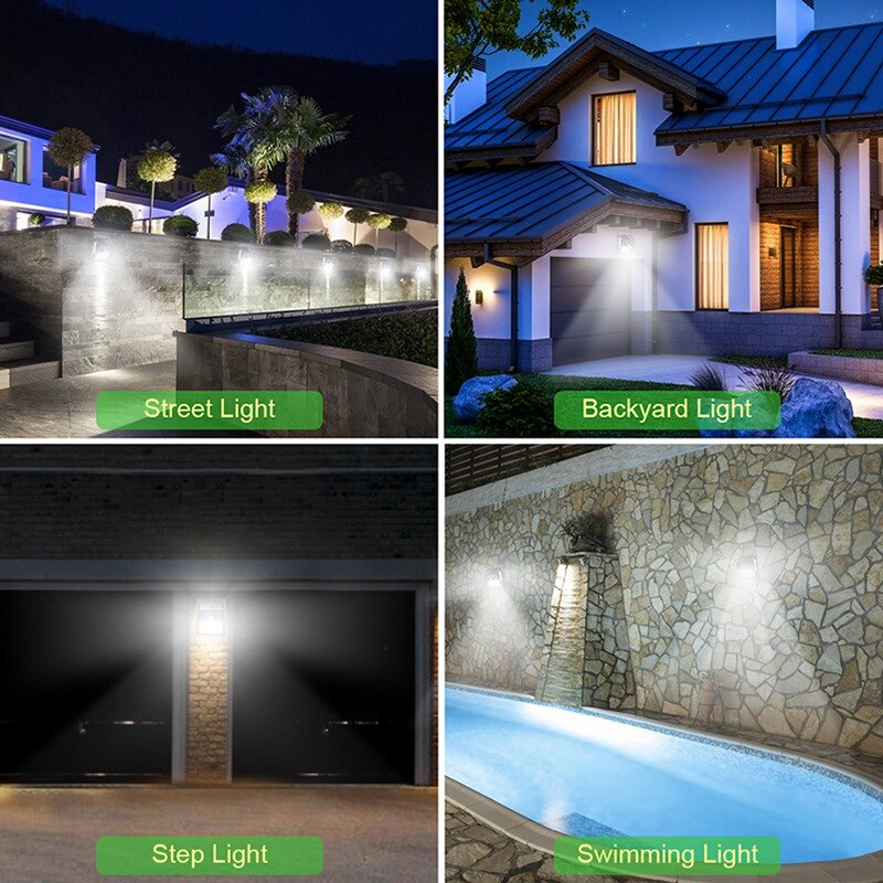 100 LED Solar Light Outdoor Solar Lamp PIR Motion Sensor Wall Lamp Waterproof Solar Energy Sunlight for Garden Decoration