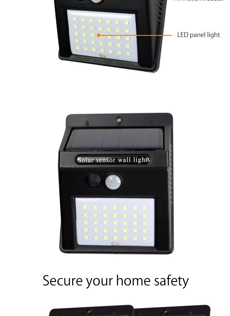 LED Solar Power PIR Motion Sensor Wall Light 35 LED Outdoor Waterproof Energy Saving Street yard Path Home Garden Securit