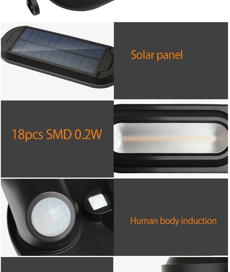 Solar Led Street Lamp Waterproof Outdoor Landscape Garden Light Human Sensing Led Solar Wall Light LED Street Light