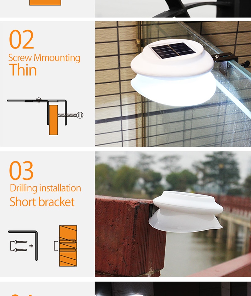Outdoor Solar Light UFO Wall Mounted Solar Light Street Light Household Outdoor Lighting Garden Fence Bar Light LED Garden Light