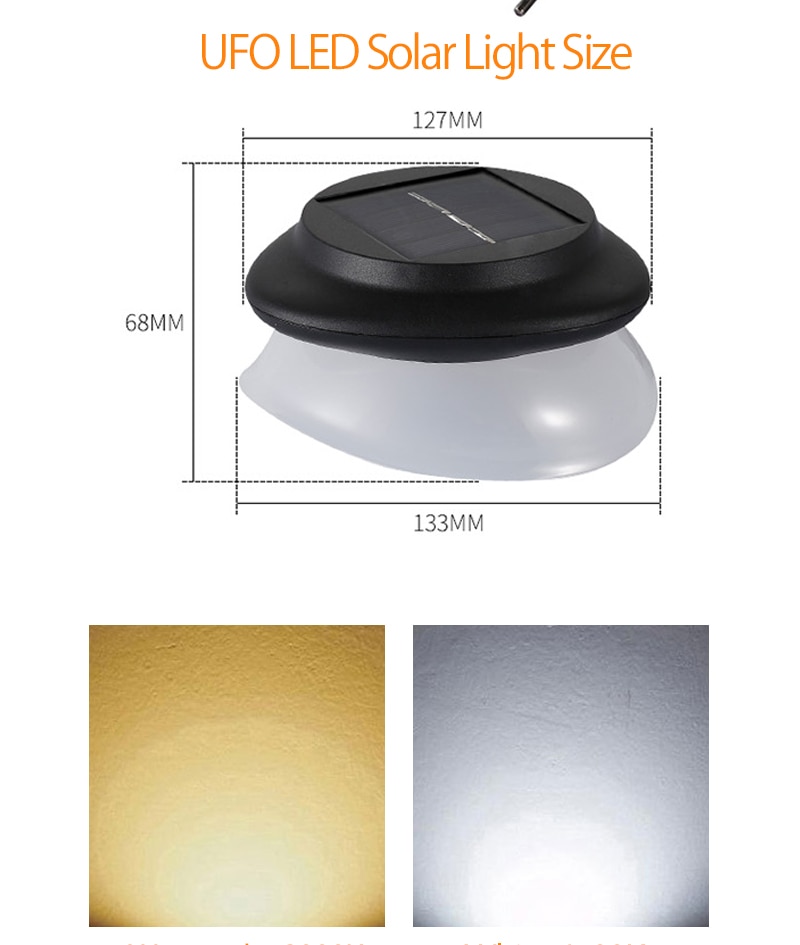 Outdoor Solar Light UFO Wall Mounted Solar Light Street Light Household Outdoor Lighting Garden Fence Bar Light LED Garden Light