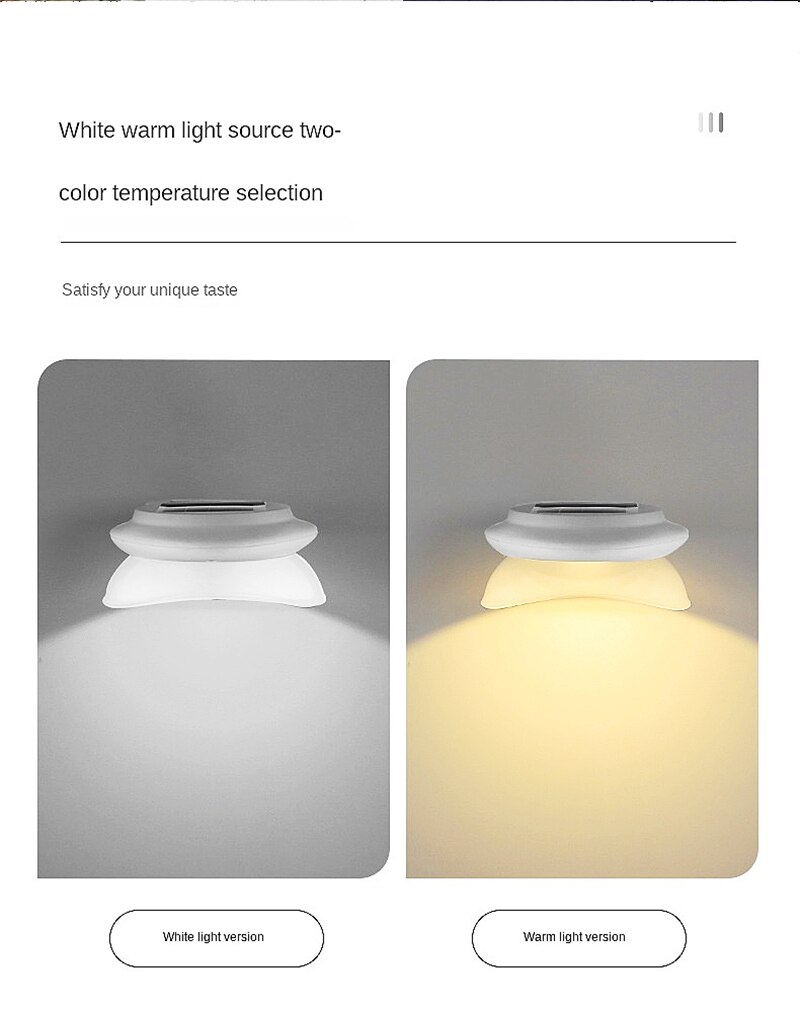 Outdoor Solar Light UFO Wall Mounted Solar Light Street Light Household Outdoor Lighting Garden Fence Bar Light LED Garden Light