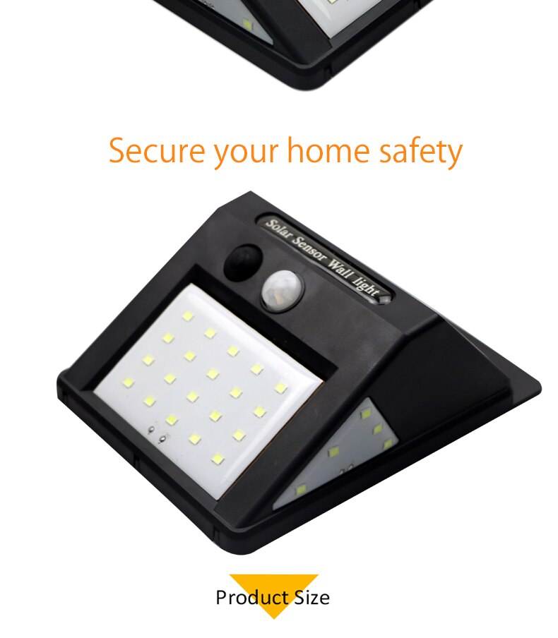 LED Solar Power PIR Motion Sensor Wall Light 3-sided illumination LED Outdoor Waterproof Energy Saving Street LED Light