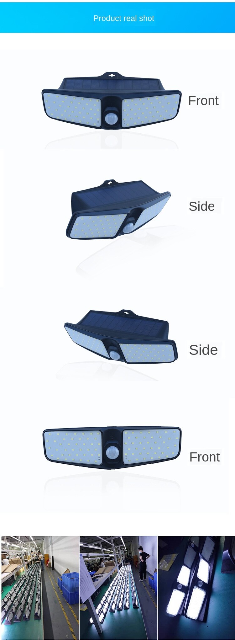 Solar Outdoor Light 100Led Waterproof Wireless Motion Sensor Light Wide Angle Wall Light Super Body Solar Light