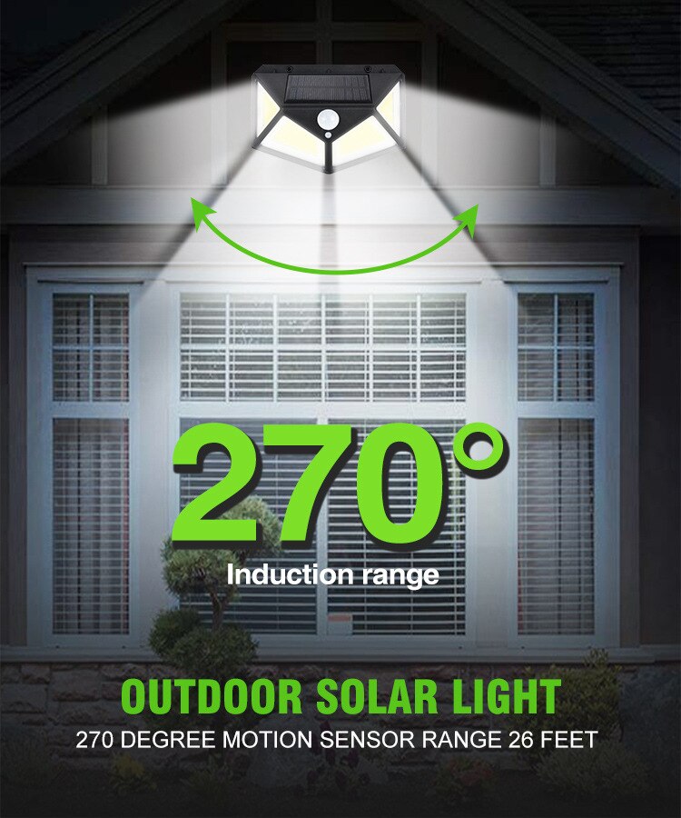 76 120 LED Solar Light Garden Lamp PIR Motion Sensor Solar Powered By Sunlight Waterproof for Outdoor Wall Street Decoration