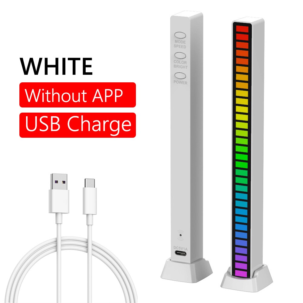 40/32 LED RGB Light App Control Pickup Voice Activated Rhythm Lights Colorful Tube Ambient LED Light bar Ambient Lamp Bar