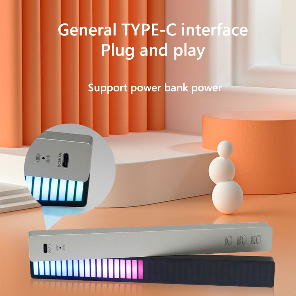 40/32 LED RGB Light App Control Pickup Voice Activated Rhythm Lights Colorful Tube Ambient LED Light bar Ambient Lamp Bar