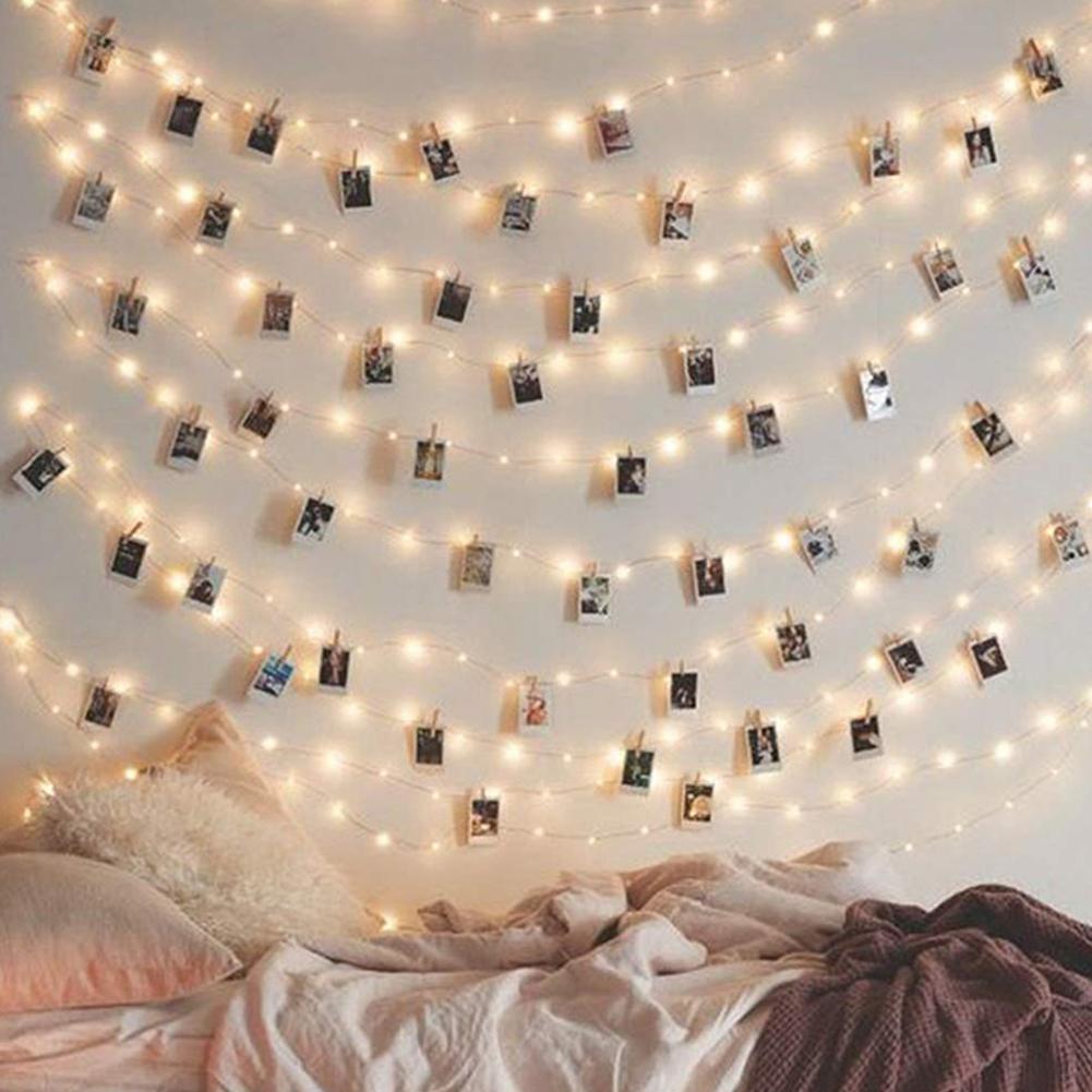 LED String Lights 5m/10m Photo Clip Lamp Fairy Lights Outdoor Battery Operated Garland Christmas Party Wedding Xmas Decoration