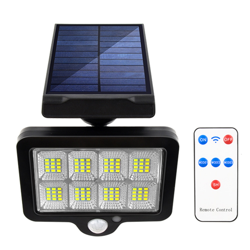LED Solar Wall Light Outdoors Motion Sensor Waterproof Garden Lighting + 5m Extension Cable Courtyard Fence Driveway Street Lamp