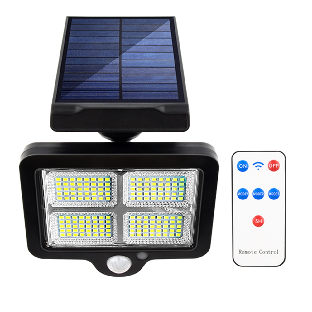 LED Solar Wall Light Outdoors Motion Sensor Waterproof Garden Lighting + 5m Extension Cable Courtyard Fence Driveway Street Lamp