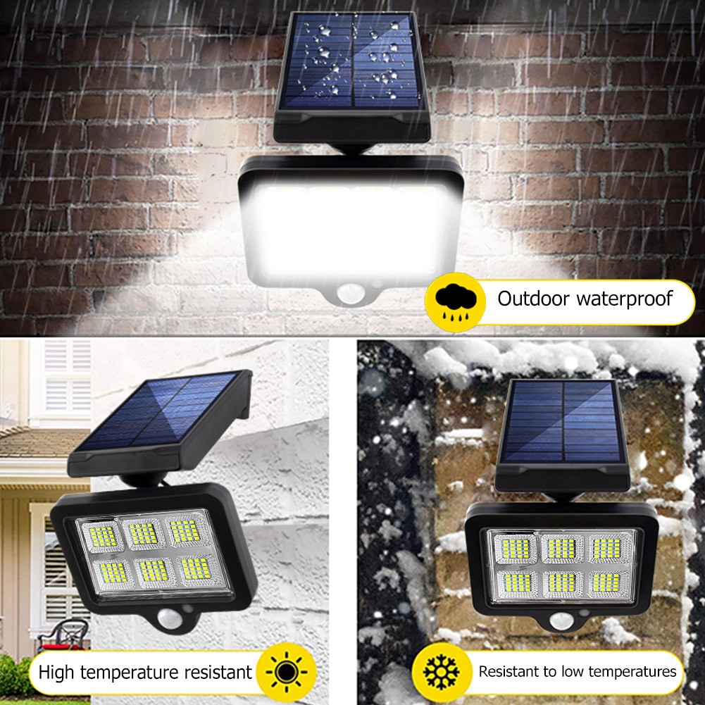 LED Solar Wall Light Outdoors Motion Sensor Waterproof Garden Lighting + 5m Extension Cable Courtyard Fence Driveway Street Lamp