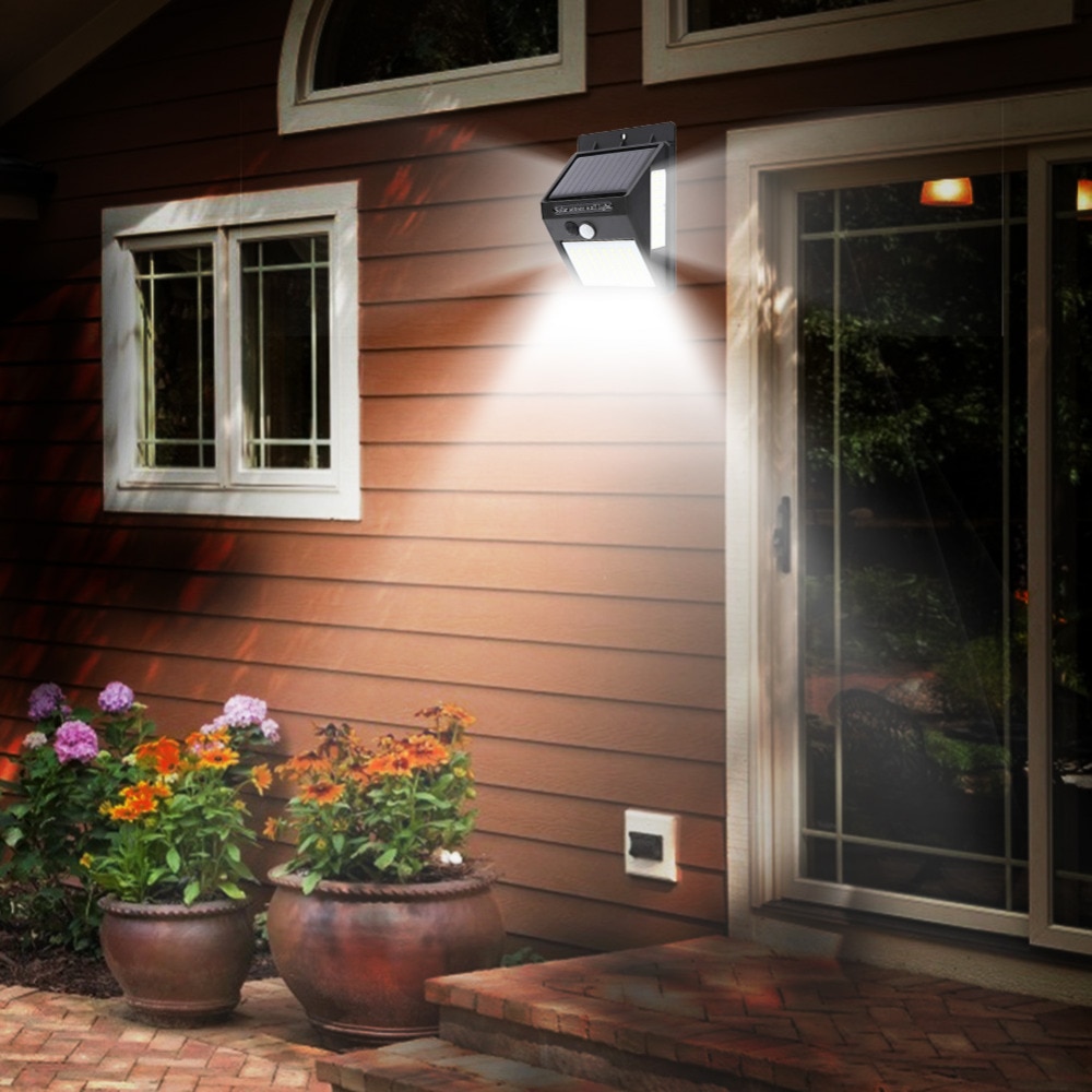 Solar Wall Lamp 100LEDs Motion Sensor LED Wall Light Outdoor Waterproof Solar LED Flood Light Path Street Night Lighting Lamp