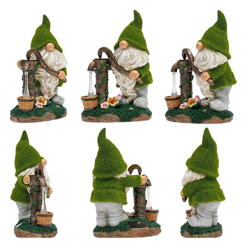 Cartoon Gnome Dwarf Statue Garden Lighting Waterproof Resin Figurines Solar Light Outdoor Lawn Courtyard Night Decorative Lamp