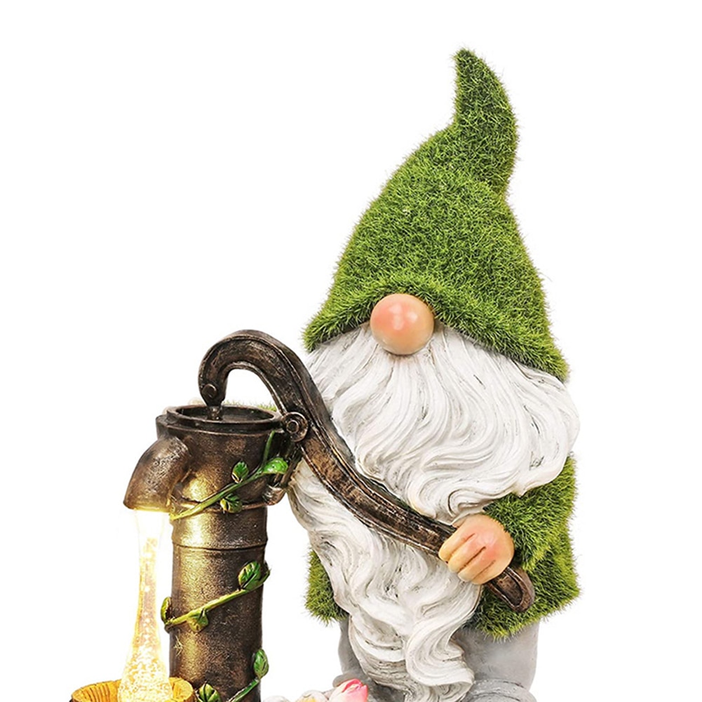Cartoon Gnome Dwarf Statue Garden Lighting Waterproof Resin Figurines Solar Light Outdoor Lawn Courtyard Night Decorative Lamp