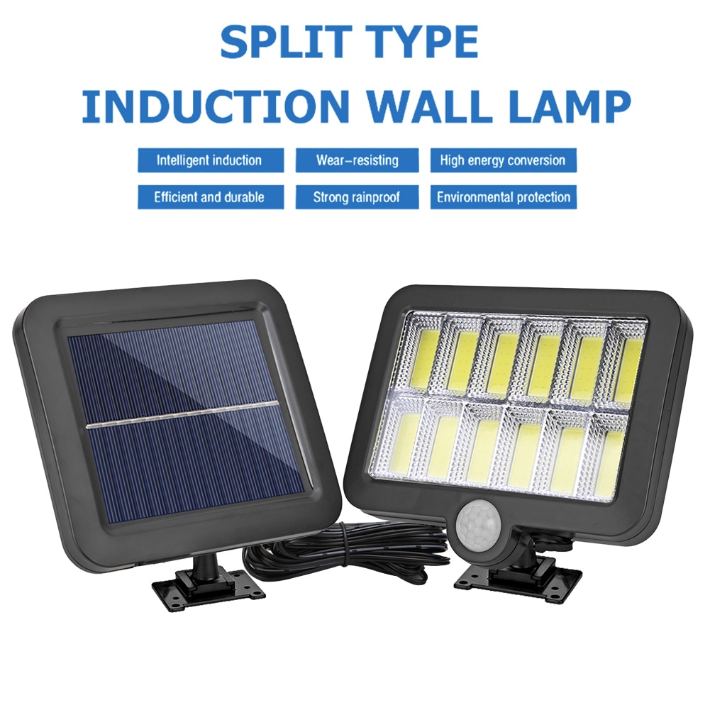 160LED Solar Powered Wall Light Outdoors Waterproof PIR Motion Sensor Courtyard Fence Lighting Street Garden Decoration Lamp