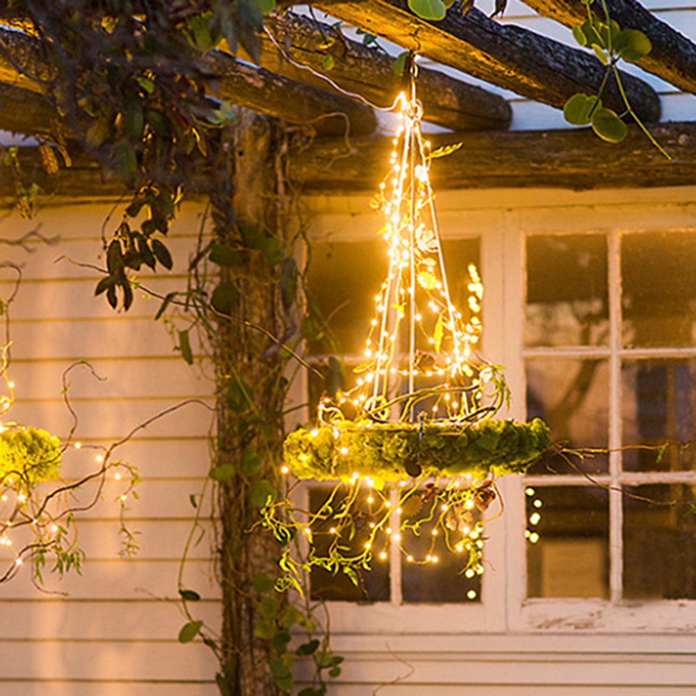 100/200 LED Fairy String Lights 8 Light Modes Waterfall for Christmas Tree Outdoor Garden Romantic Wedding Decor Vine Lighting