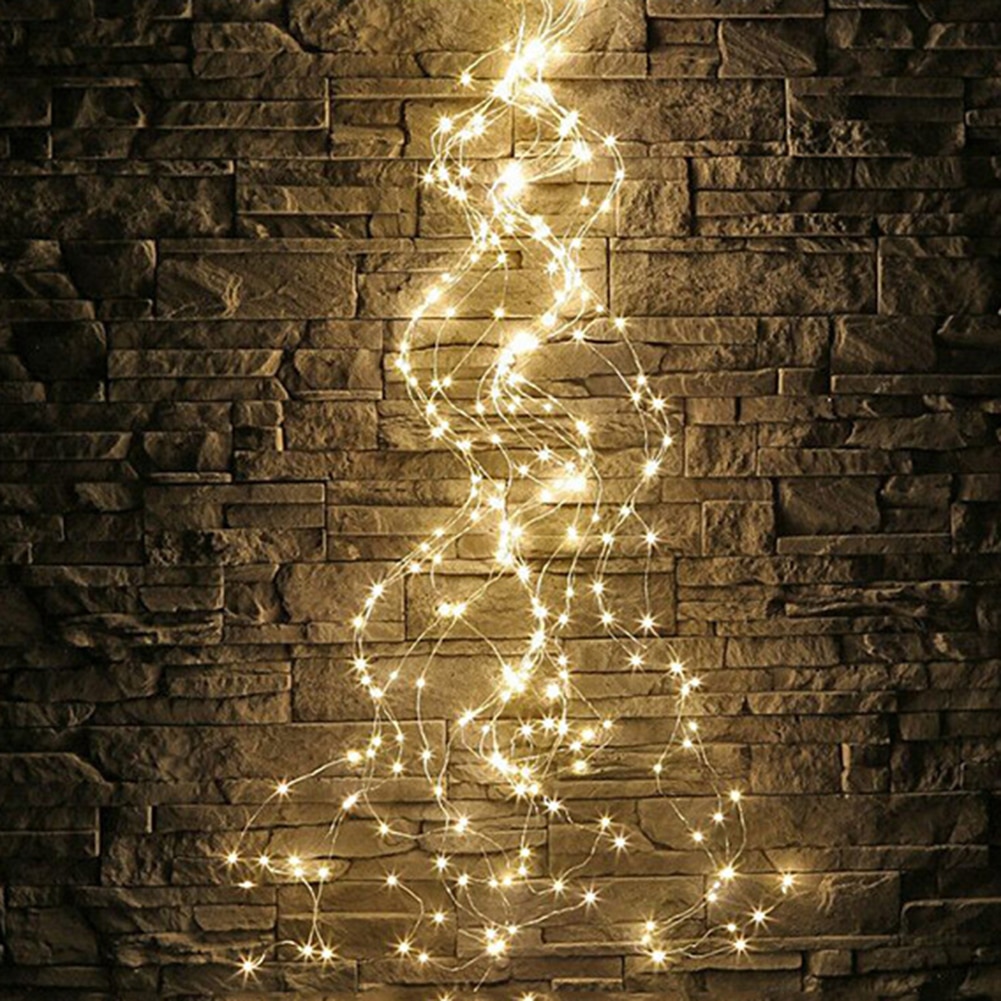 100/200 LED Fairy String Lights 8 Light Modes Waterfall for Christmas Tree Outdoor Garden Romantic Wedding Decor Vine Lighting