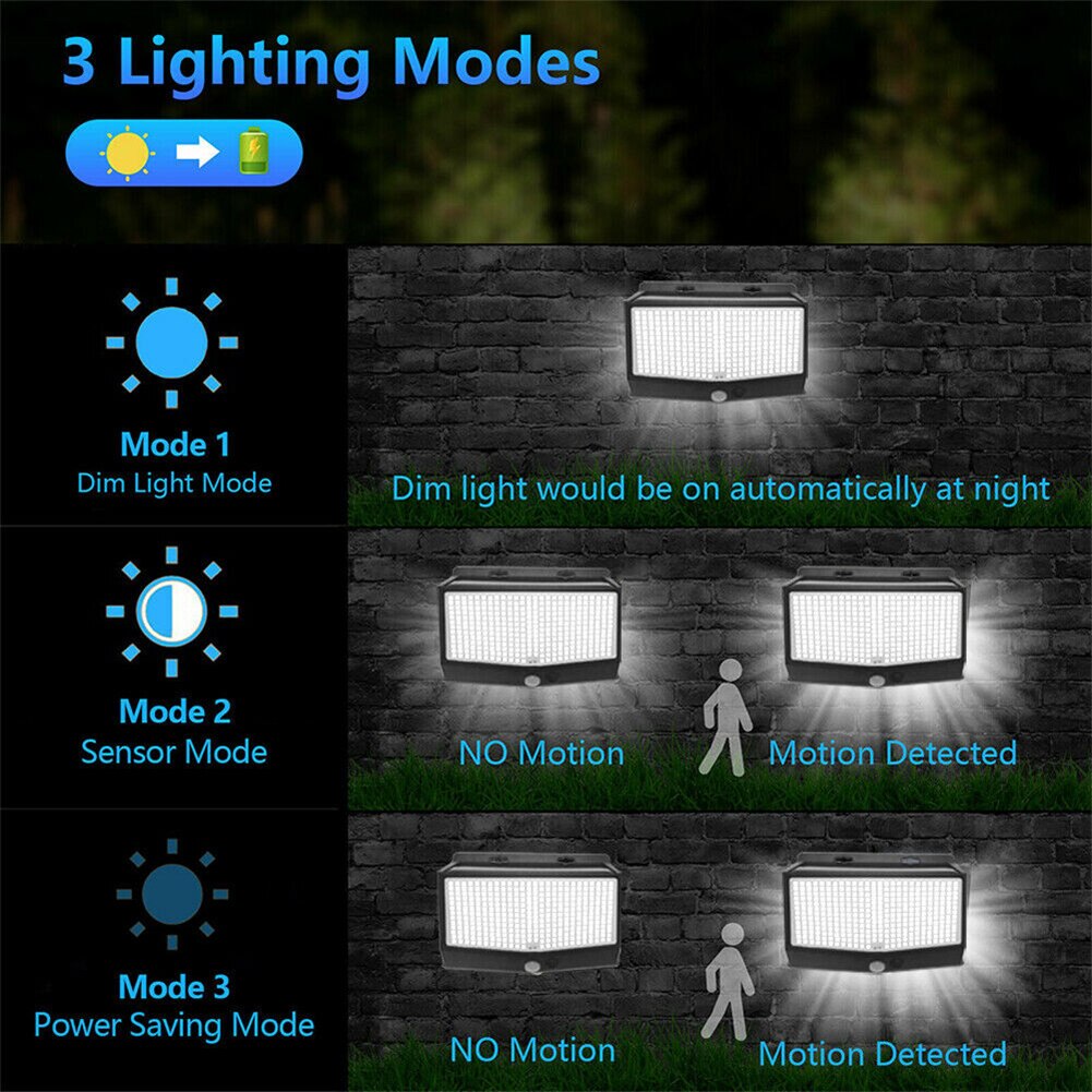 1/2Pcs 468 LED Solar Powered Light Outdoor Waterproof Motion Sensor Automatic Lighting Street Solar Wall Lamp Garden Decoration