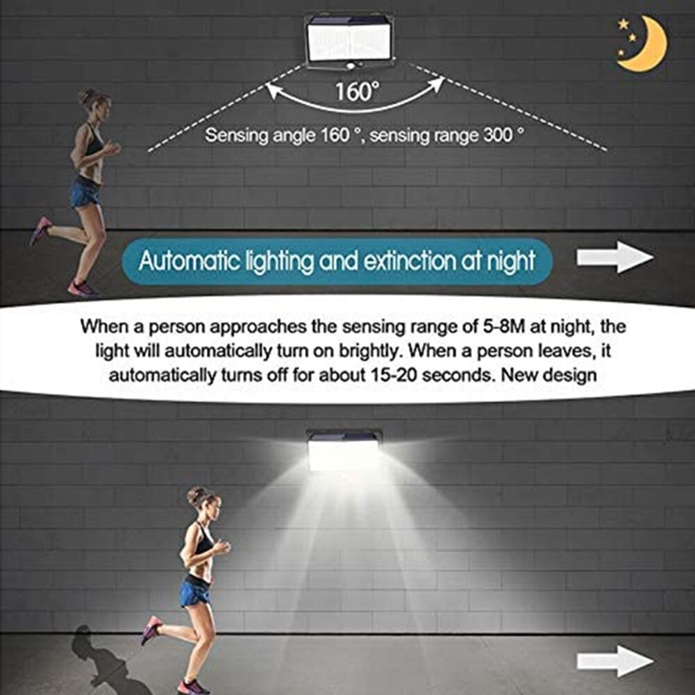 1/2Pcs 468 LED Solar Powered Light Outdoor Waterproof Motion Sensor Automatic Lighting Street Solar Wall Lamp Garden Decoration