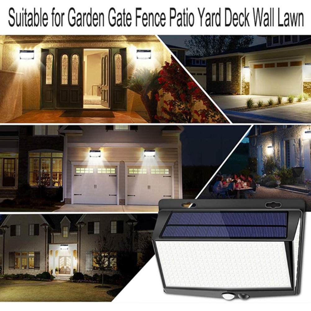 1/2Pcs 468 LED Solar Powered Light Outdoor Waterproof Motion Sensor Automatic Lighting Street Solar Wall Lamp Garden Decoration