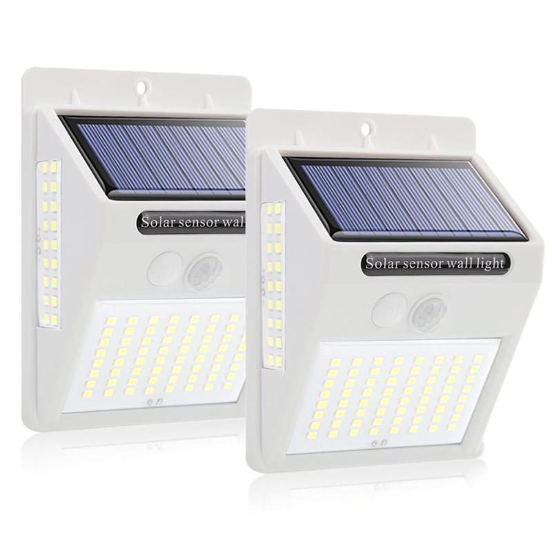 100LED Solar Wall Light Outdoors Motion Sensor IP65 Waterproof Three-sided yard Street Solar Lamp Garden Decoration Lighting