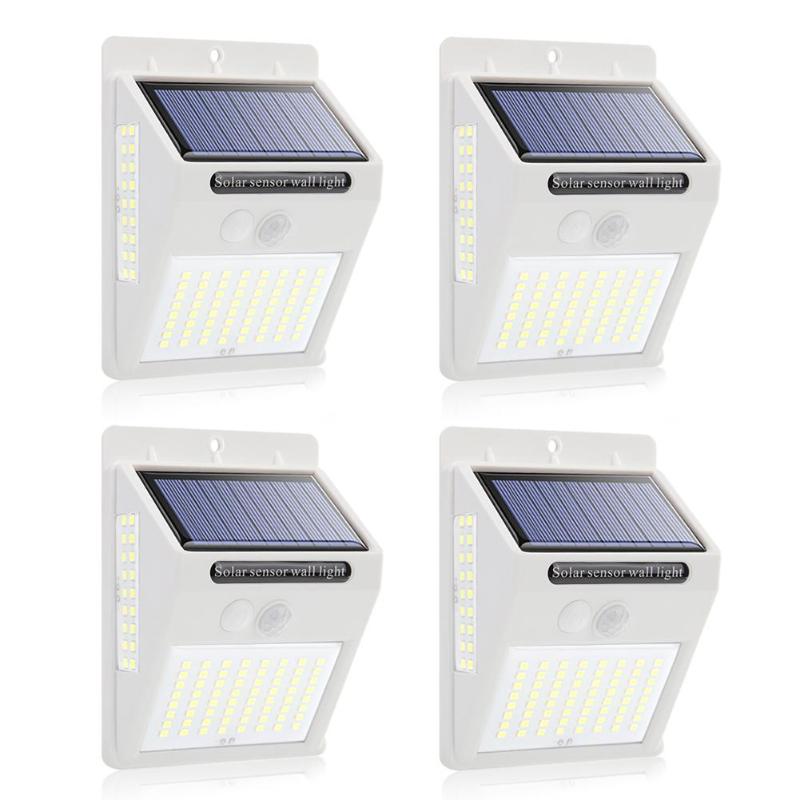 100LED Solar Wall Light Outdoors Motion Sensor IP65 Waterproof Three-sided yard Street Solar Lamp Garden Decoration Lighting